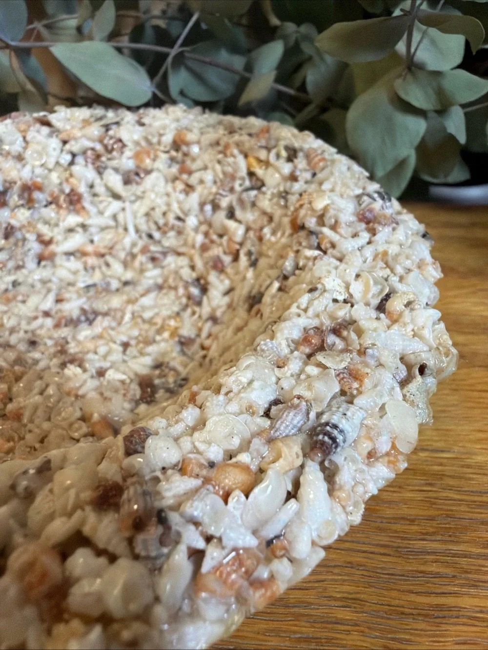 Handmade Mosaic Bowl Meticulously Constructed from Thousands of Tiny Sea Shells